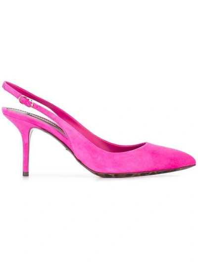 Dolce & Gabbana Bellucci Sling-back Pumps In Pink & Purple