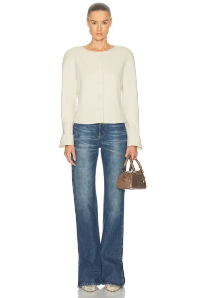 Chloé Collarless Jacket In White