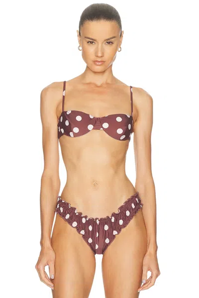 Juillet Ingrid Bikini Top In Brown