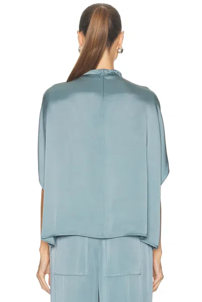 Lapointe Satin Cape Tee In Blue