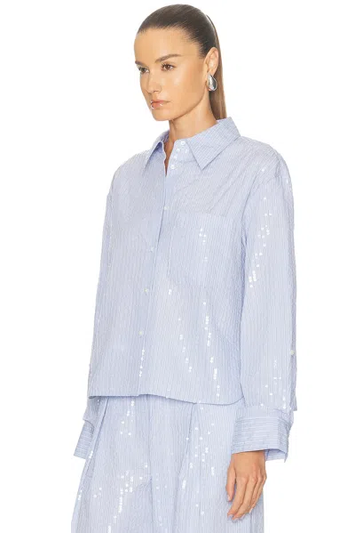 Twp Sequin Jd Button Down Top In Blue