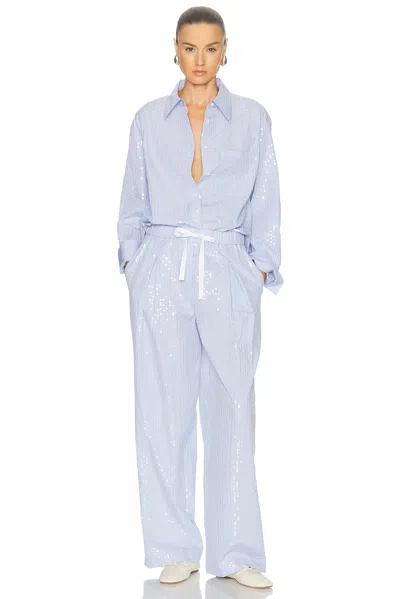 Twp Sequin Jd Button Down Top In Blue