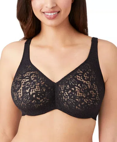 Wacoal Halo Lace Full Figure Underwire Bra In Black