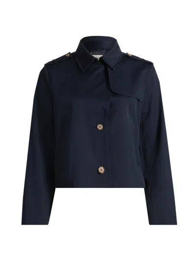 Frame Short Trench Jacket Navy In Blue
