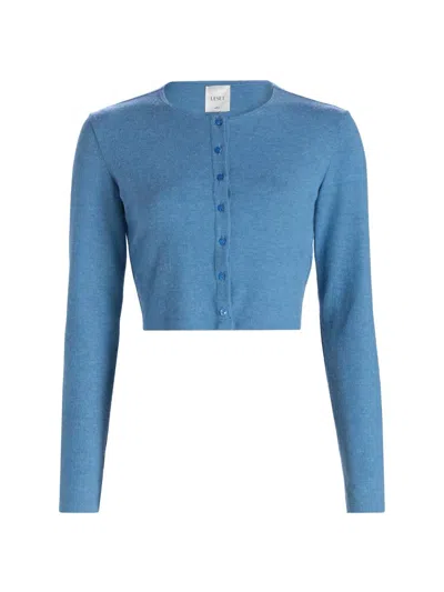 Leset Lauren Crop Cardigan Ii In Blue