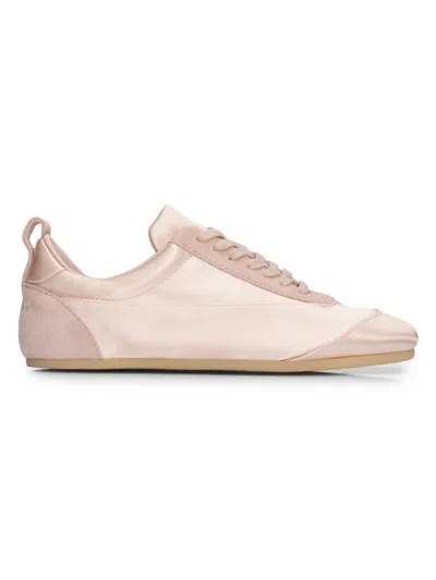 Jil Sander Etage Satin And Suede Low-top Sneakers In Neutral