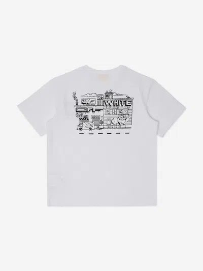 Off-white Boys Graffiti T-shirt In White