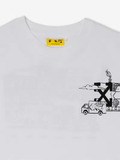 Off-white Boys Graffiti T-shirt In White