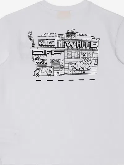 Off-white Boys Graffiti T-shirt In White