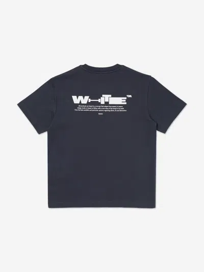 Off-white Boys Type T-shirt In Blue