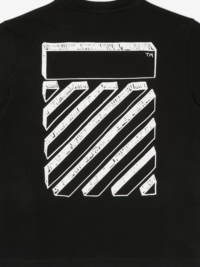 Off-white Boys Scribble Diag T-shirt In Black