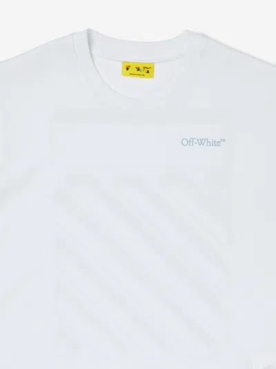 Off-white Boys Scribble Diag T-shirt In White