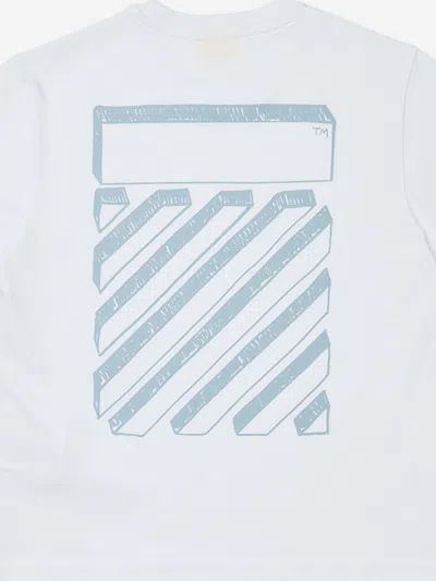 Off-white Boys Scribble Diag T-shirt In White