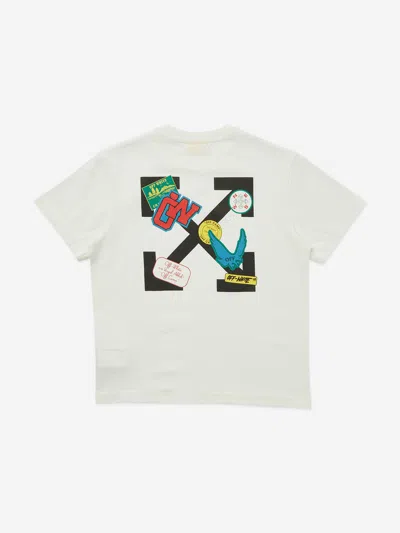 Off-white Boys Arrow Patch T-shirt In White