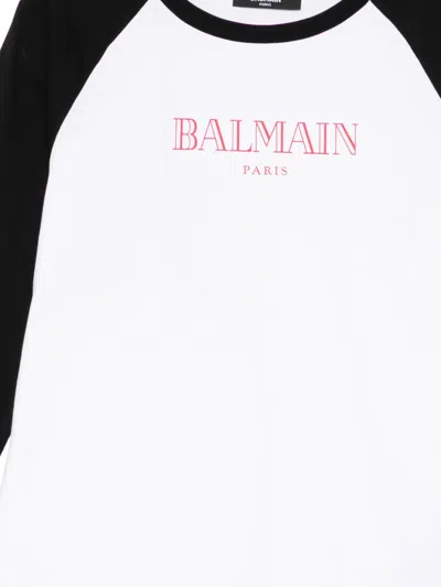 Balmain Logo Printed Raglan T-shirt In Multi