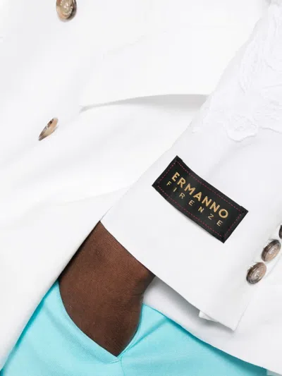 Ermanno Firenze Double-breasted Blazer In White