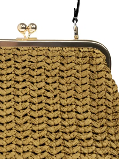 Coach 27 Kisslock Frame Interwoven Tote Bag In Brown