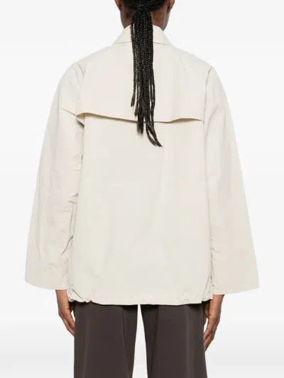Barbour Debbie Showerproof Flap-pocket Button Coat In Neutral