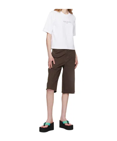 Off-white Regular Fit Cotton T-shirt With Printed Design In White
