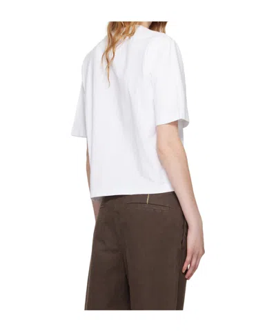 Off-white Regular Fit Cotton T-shirt With Printed Design In White