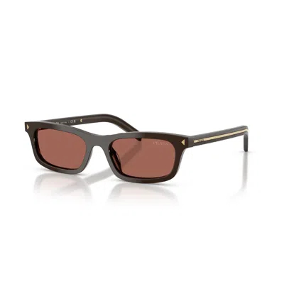 Prada Eyewear Rectangle Frame Sunglasses In Brown