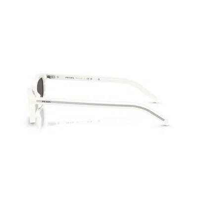 Prada Eyewear Rectangle Frame Sunglasses In White