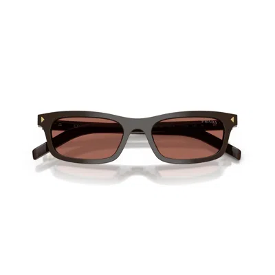 Prada Eyewear Rectangle Frame Sunglasses In Brown