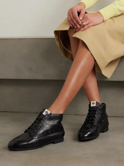 Bally Paphos Leather Ankle Boots In Black
