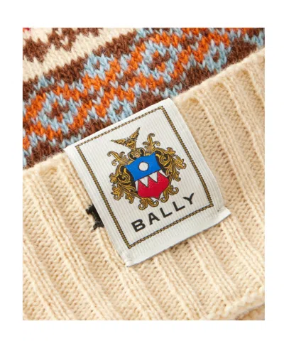 Bally Jacquard Knit Wool Hat In Multi