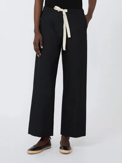 Max Mara Drawstring Casual Pants In Black