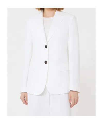 Max Mara Single Breasted Blazer In White