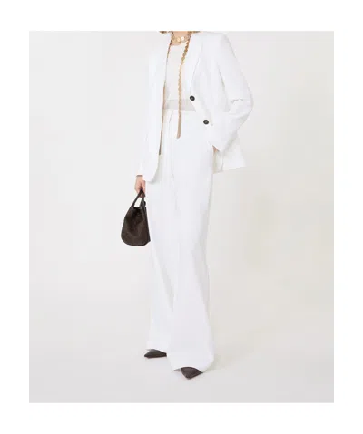 Max Mara Single Breasted Blazer In White