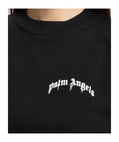 Palm Angels Mini Curved Logo Boxy T-shirt In Black