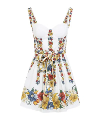 Farm Rio Palm Tree Beach Printed Linen-blend Mini Dress In Multi