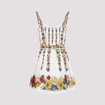 Farm Rio Palm Tree Beach Printed Linen-blend Mini Dress In Multi