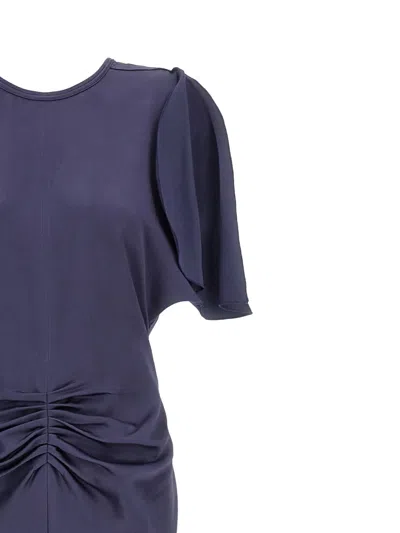 Victoria Beckham Womens Eclipse Isabella Ruched Satin Gown In Blue