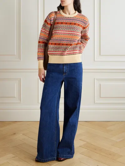 Bally Jacquard-knit Wool Sweater In Multi