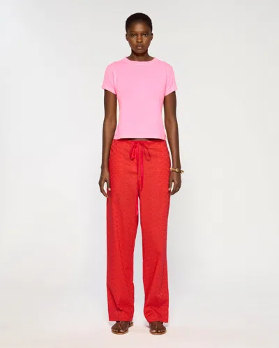 Serena Bute London Broderie Summer Jogger In Red