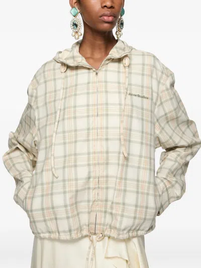 Acne Studios Ofass Summery Check Jacket In Burgundy