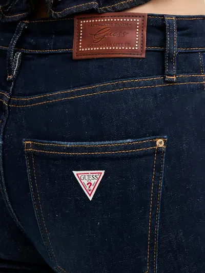 Guess Usa Triangle-patch Jeans In Blue