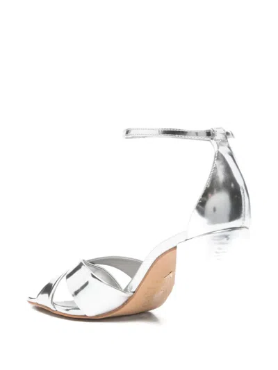 Carrano Crossover-strap Sandals In Metallic