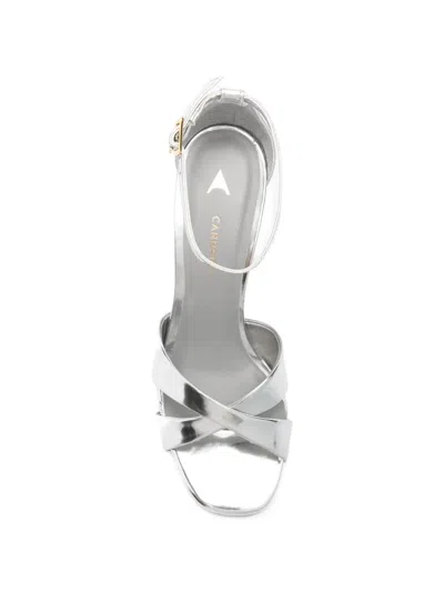 Carrano Crossover-strap Sandals In Metallic