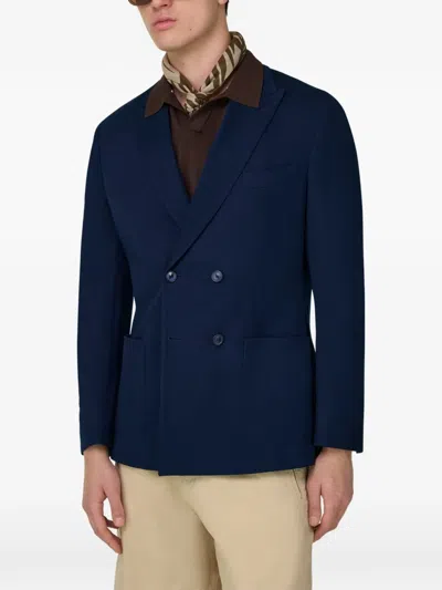 Boggi Milano Double-breasted Blazer In Blue