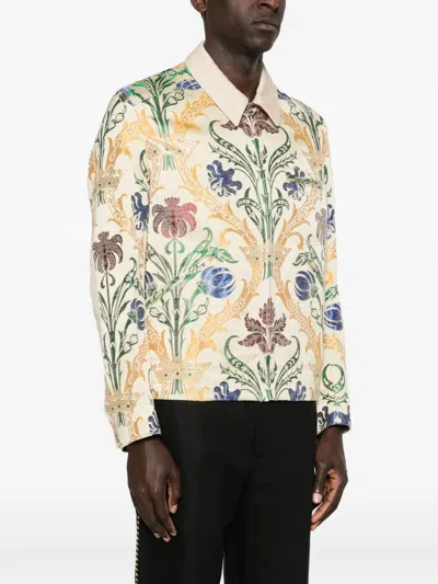 Junya Watanabe Floral Pattern Jacket In Multi