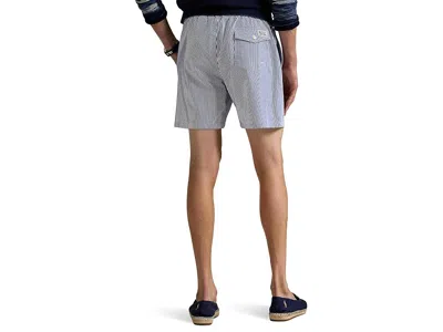 Polo Ralph Lauren Traveler Seersucker Swim Trunks In Blue