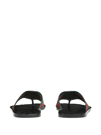 Gucci Web Stripe-embellished Flip Flops In Black