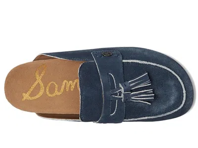 Sam Edelman Astrid Mule Atlantic Blue Suede In Blue