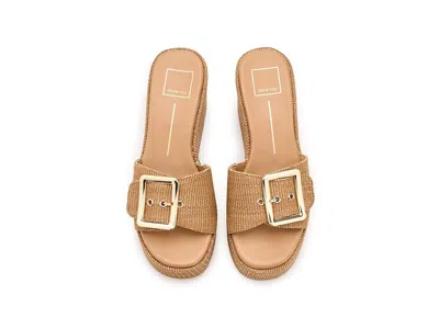 Dolce Vita Jilian Wedge Sandals Mocha Raffia In Brown