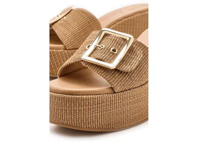 Dolce Vita Jilian Wedge Sandals Mocha Raffia In Brown