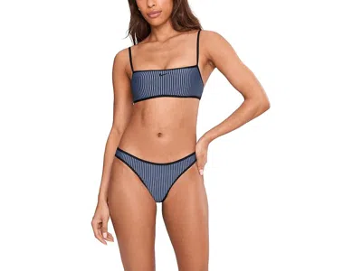 Nike Ripple Texture Bralette Bikini Top In Blue